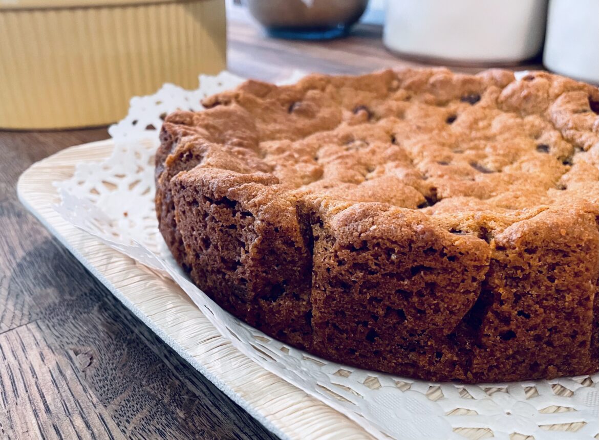 Freshly Milled Whole Wheat Chocolate Chip Cookie Cake
